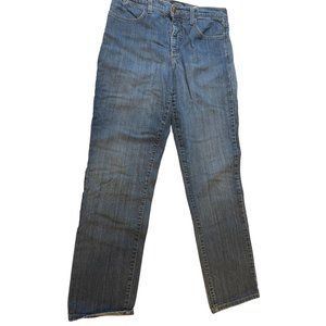 NYDJ Womens Jeans Straight Leg Mid Rise Five Design Pockets Stretch Blue Size 10